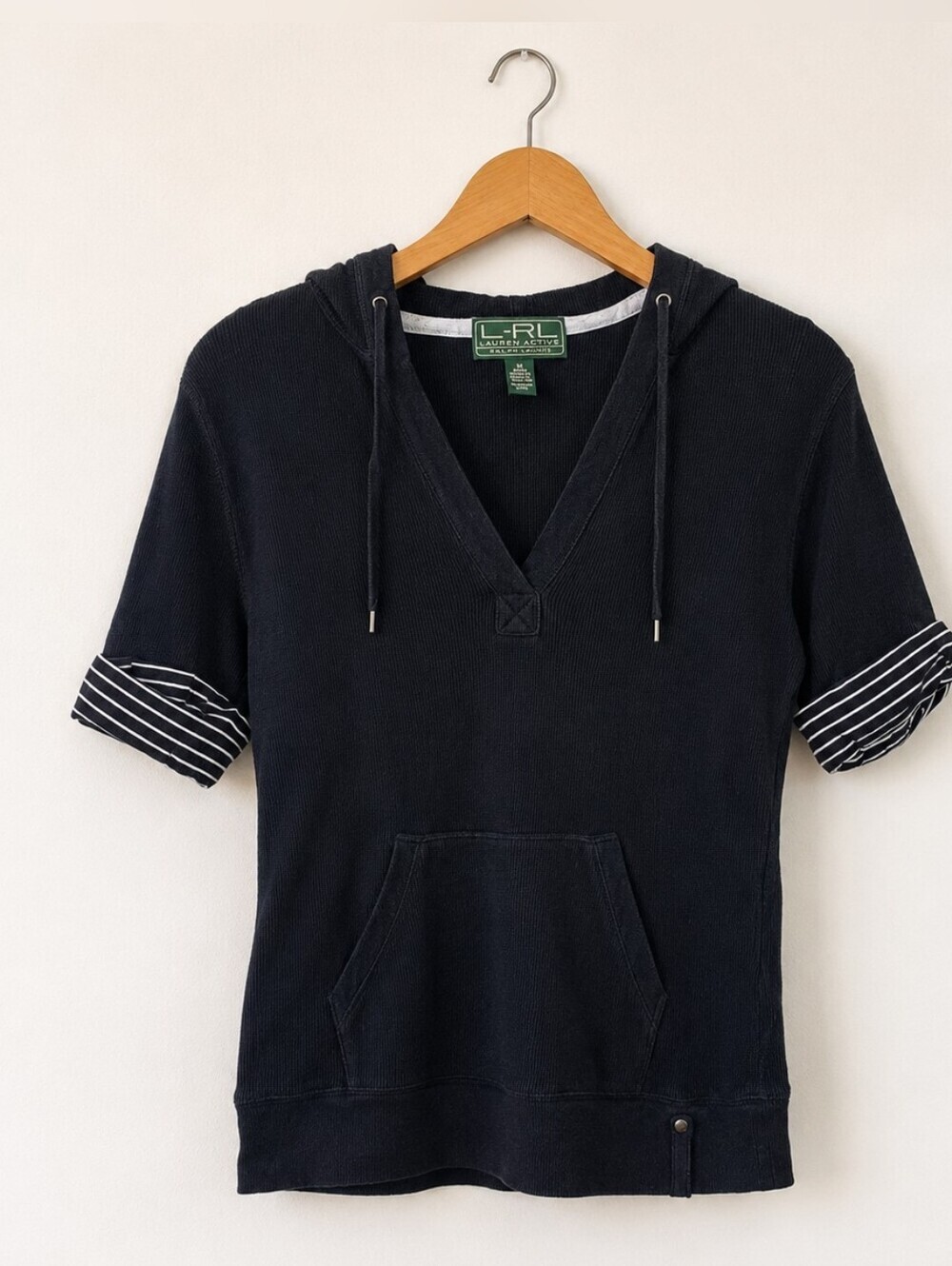 VINTAGE Ralph Lauren Polo Navy Short Sleeve Hooded Tunic - Picture 2 of 7